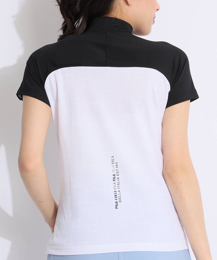 フィラゴルフ FG 吸汗速乾バイカラー半袖モックネックカットソー