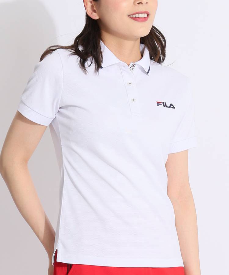 フィラゴルフ FG 吸汗速乾UVロゴ刺しゅう半袖ポロシャツ