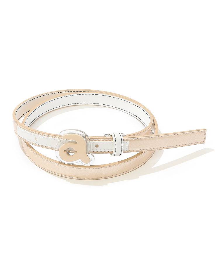 アルチビオ ベルト アルチビオ AR 合皮切替バイカラーニットベルト レディース