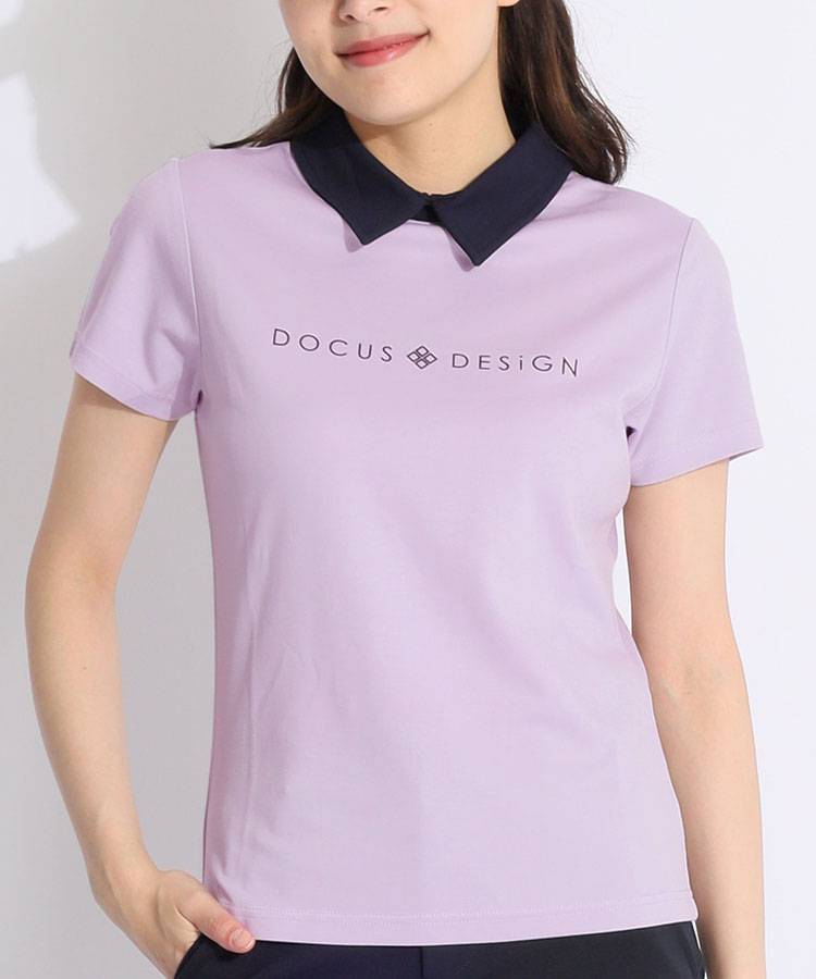 DC ロゴプリント衿付き半袖カットソー