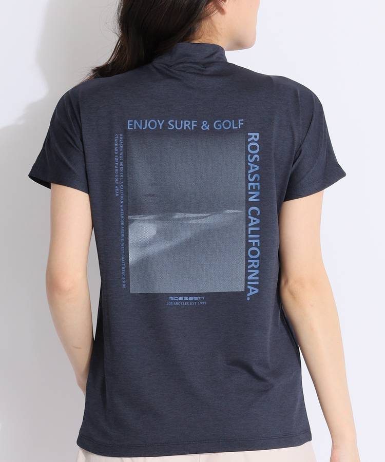 ロサーセン RO バックプリントUVモックネック半袖カットソー