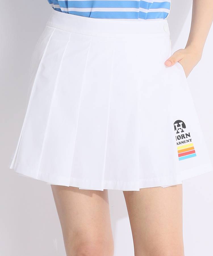 HO フロントプリーツロゴキュロットパンツ