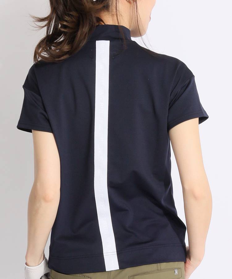 ブリーフィング 半袖ポロシャツ 青 襟・袖ステッチ レディース ゴルフ