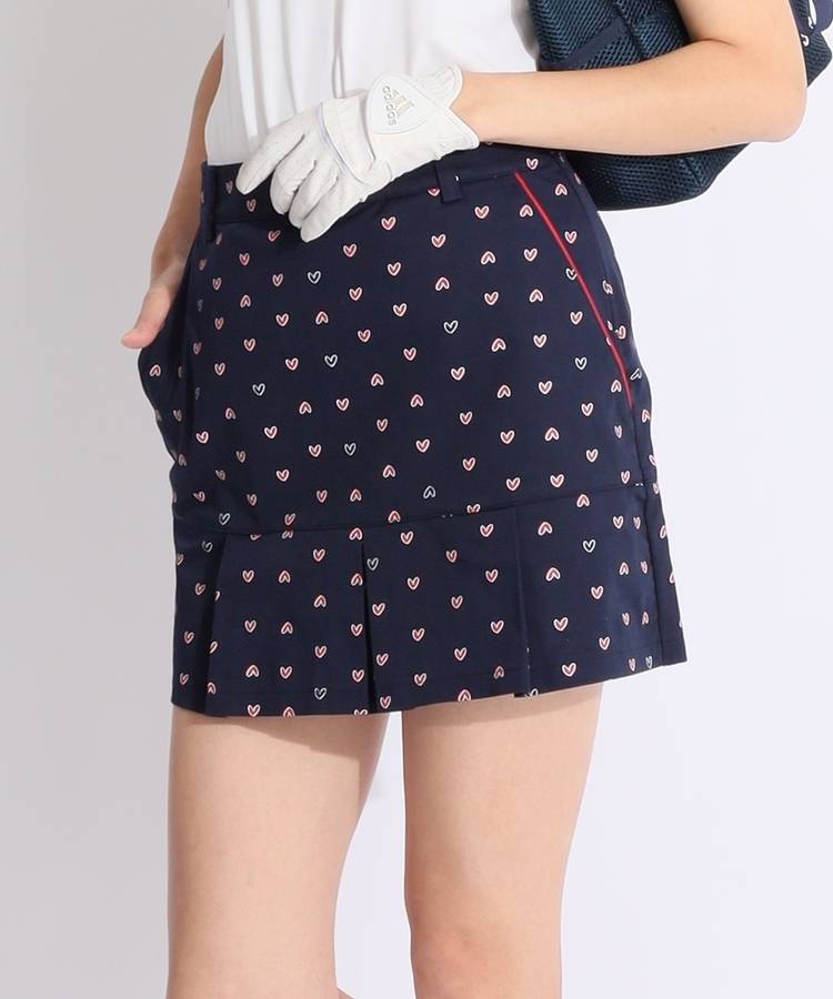 CA 【LoveCallaway】【ストレッチ】ハートプリントプリーツ切替スカート