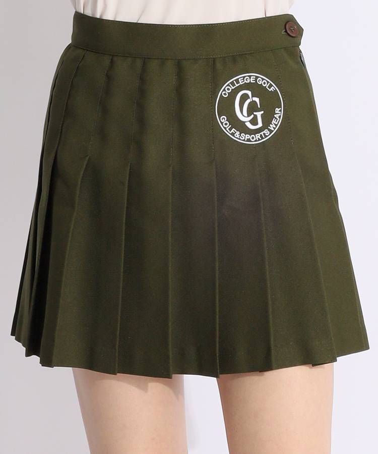 CO サークルロゴ刺繍プリーツスカート