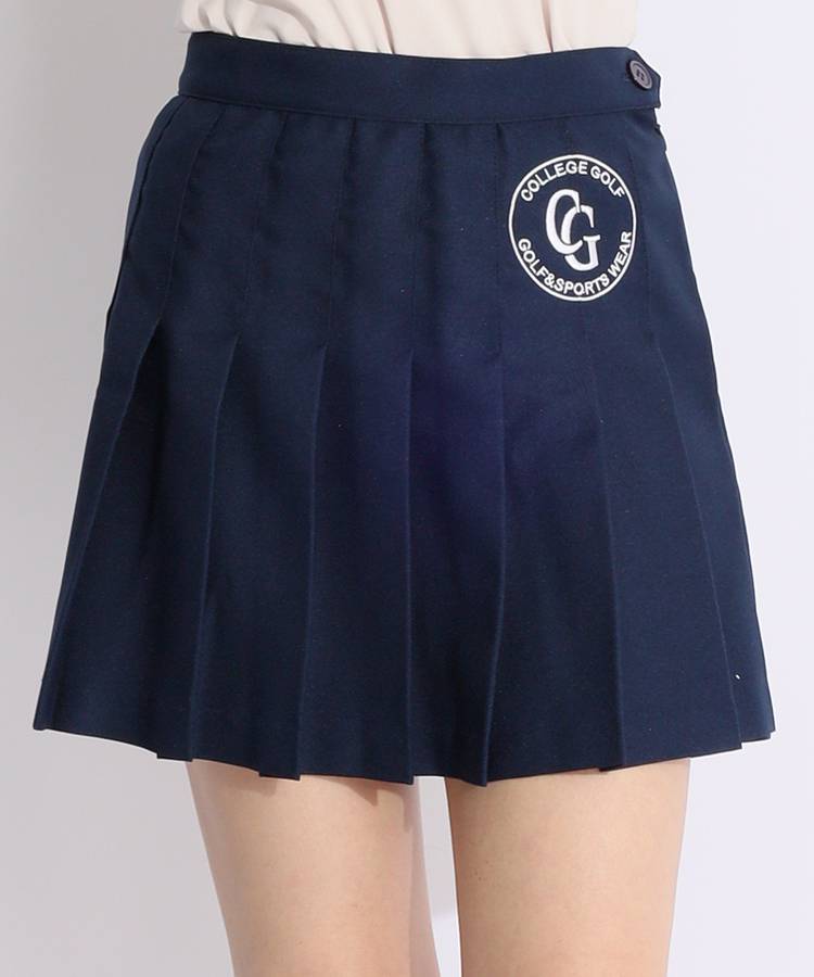 CO サークルロゴ刺繍プリーツスカート