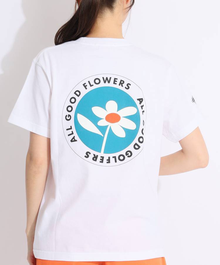 BE 【ALL_GOOD_FLOWERS】フラワープリントクルーネック半袖カットソー