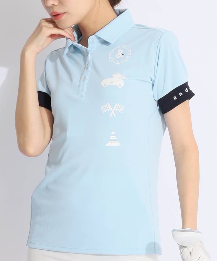 AP UVサーキット風プリント半袖ポロシャツ