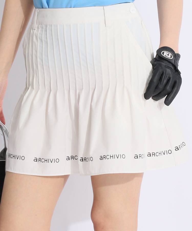 AR 裾フレア撥水ロゴラインスカート
