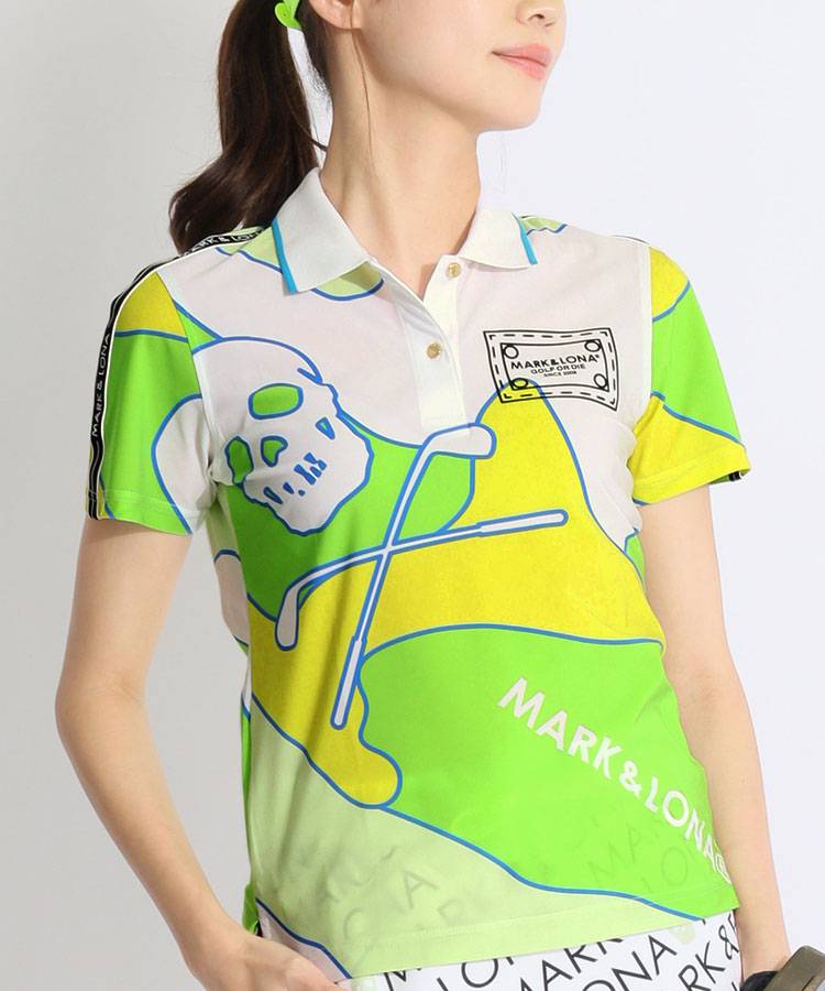 ML UV速乾ビッグプリント半袖ポロシャツ