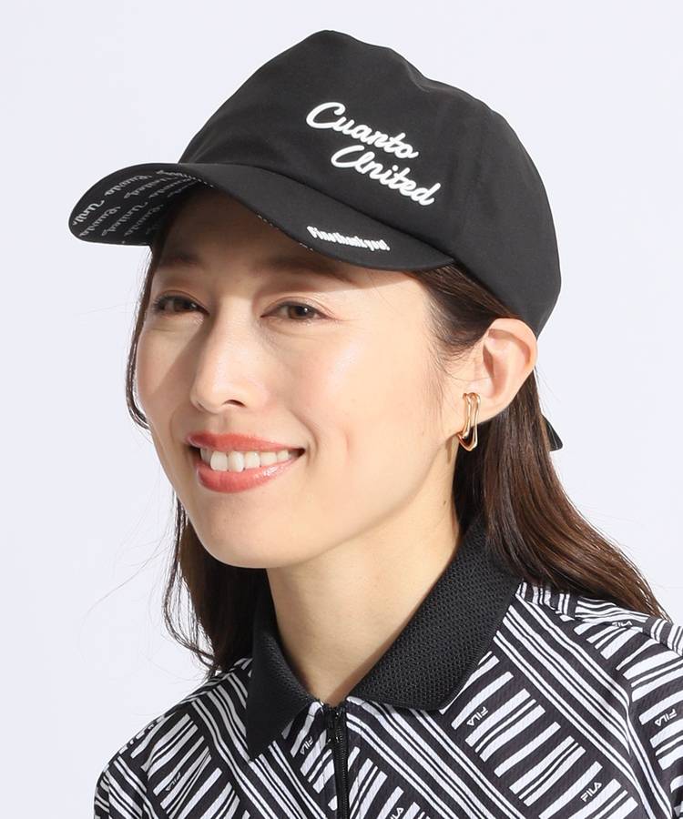 CU 【透湿耐水】つば裏ロゴバックリボンレインキャップ