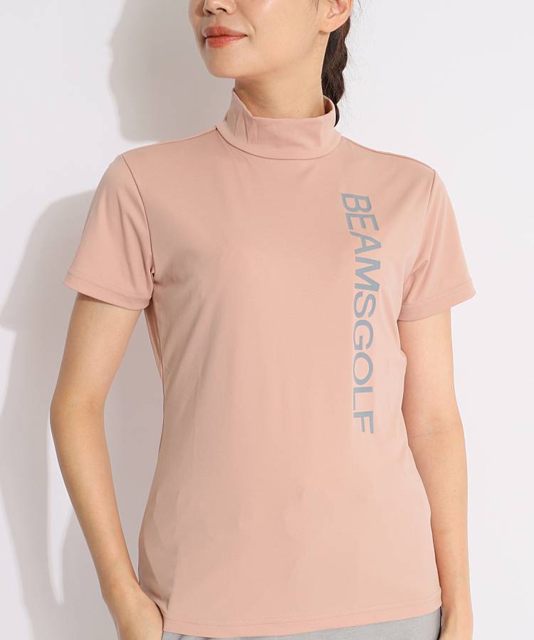 【美品】felkod フィルコッド モックネック半袖カットソー ゴルフ ピンクM ビームスゴルフ BE スポーティロゴUVモックネック半袖カットソー