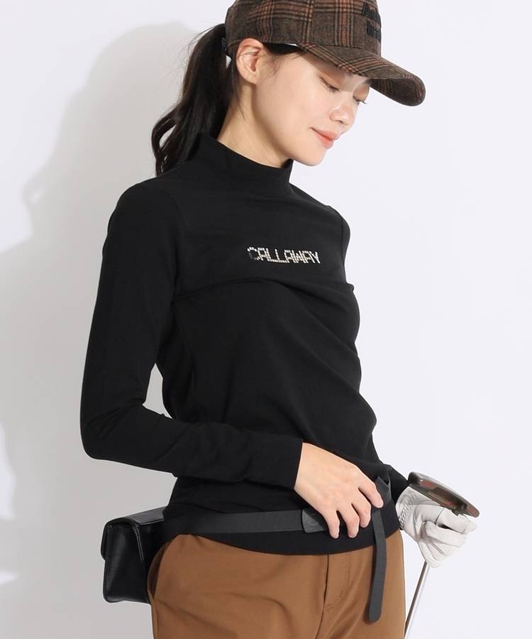 CA 【ストレッチ】デジタル風モックネック長袖カットソー