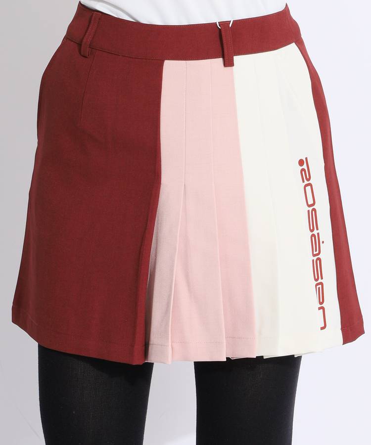 ロサーセン RO 【ストレッチ】配色アシメプリーツスカート レディース