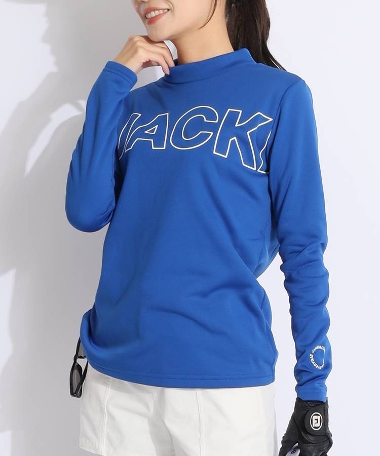 JB 【軽量保温】ロゴプリントモックネック長袖カットソー