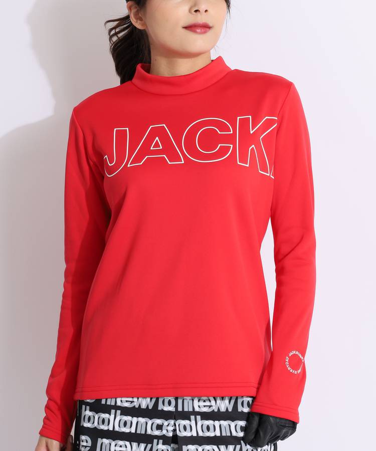 ジャックバニー JB 【軽量保温】ロゴプリントモックネック長袖