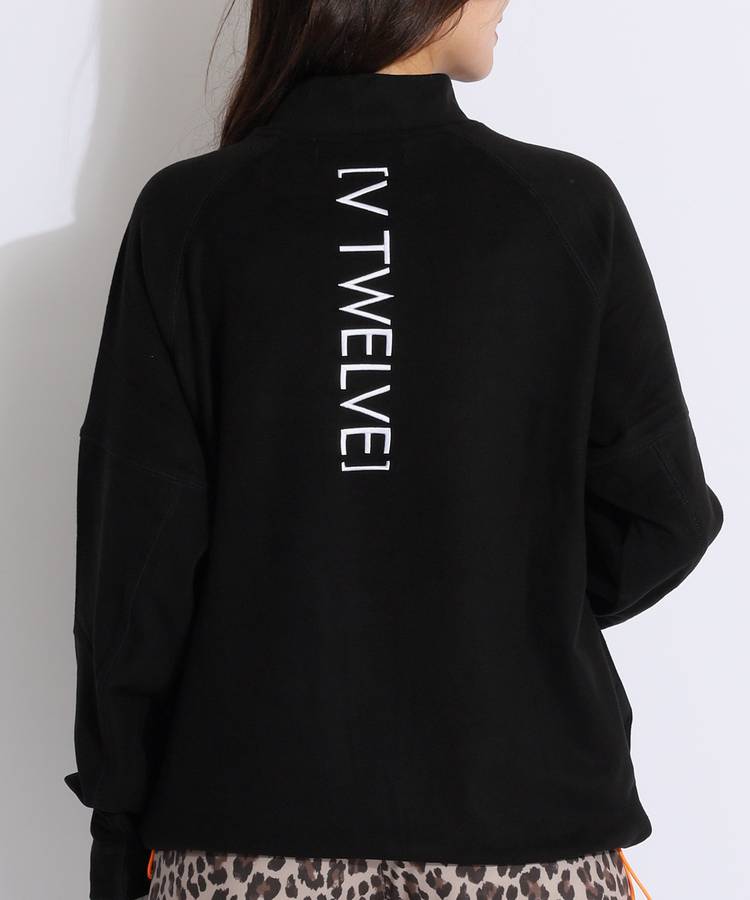 VI TWELVE レディース　モックネックシャツ　0 ヴィトゥエルヴ VI 【ストレッチ】バックロゴ刺繍ワイドモック