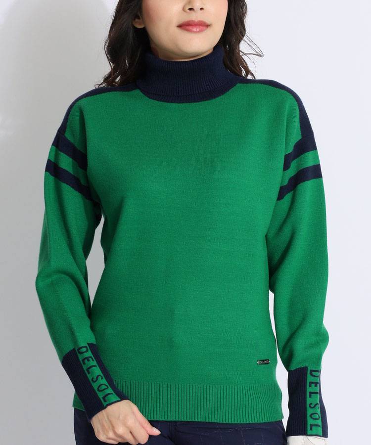 新品 Mサイズ デルソルゴルフ ハイネックニットセータースカート