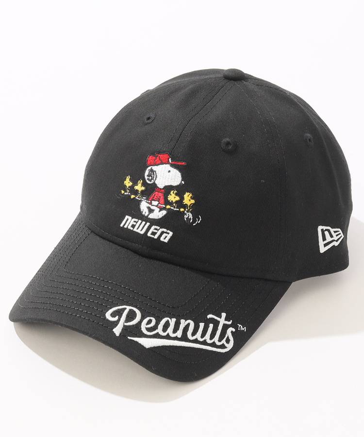 NE 【PEANUTS】ゴルファースヌーピーキャップ(ブラック)