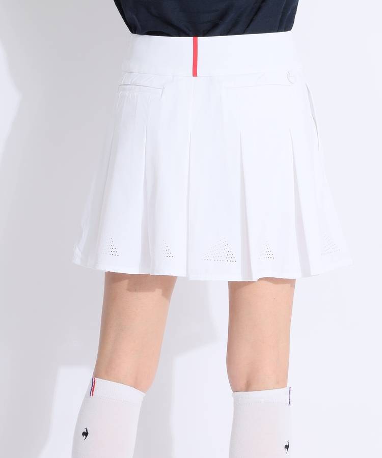 AG 【撥水ストレッチ】一体型ぺチパンツ付きバックプリーツスカート