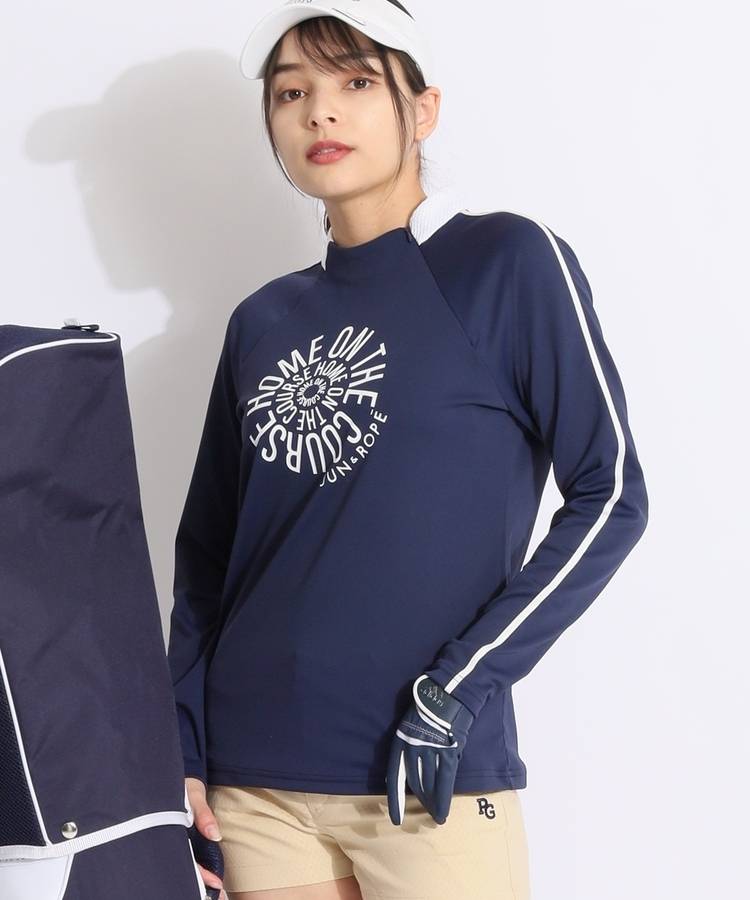 JR 【防透冷感】サークルロゴメッシュネック長袖カットソー