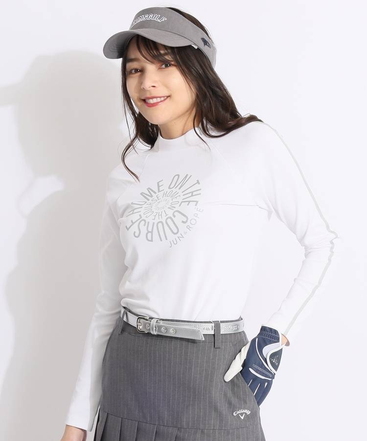 JR 【防透冷感】サークルロゴメッシュネック長袖カットソー