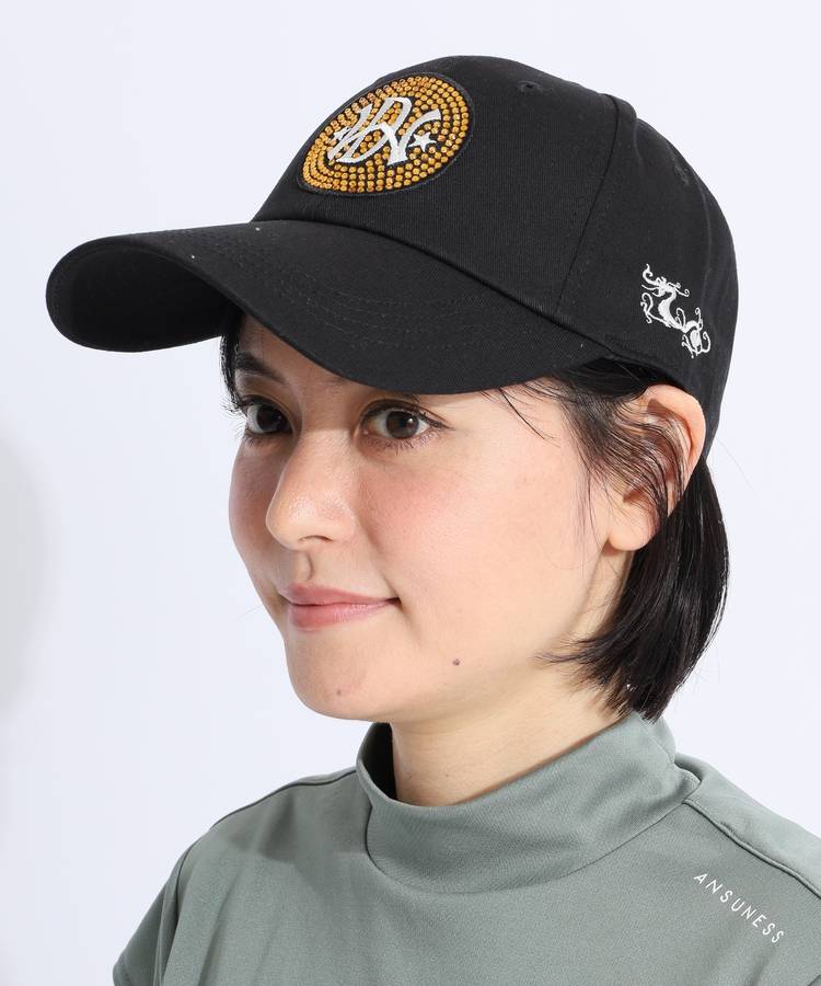 DD サークルラインストーンロゴツイルキャップ