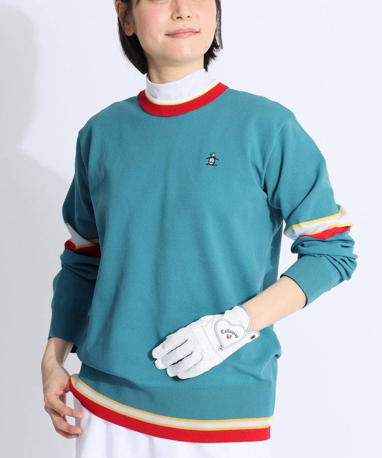 MW バックジャガードロゴクルーネックセーター