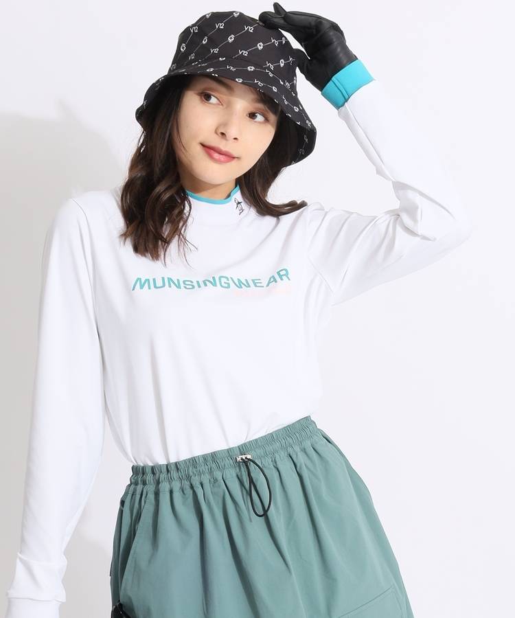 MW 【冷感遮熱】ライン切替モックネック長袖カットソー