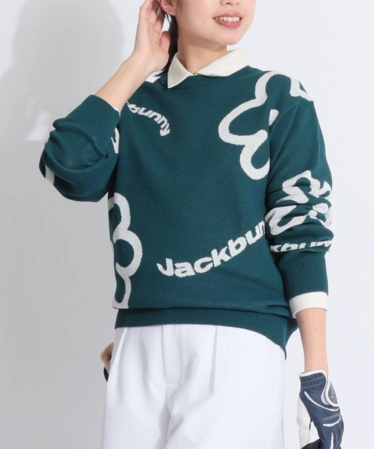 JB ジャガードプルオーバークルーネックニット