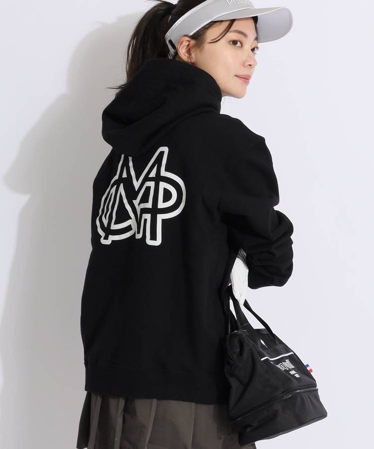 BE MiyuIkeda×BEAMSGOLF/ビッグロゴ裏毛フードパーカー