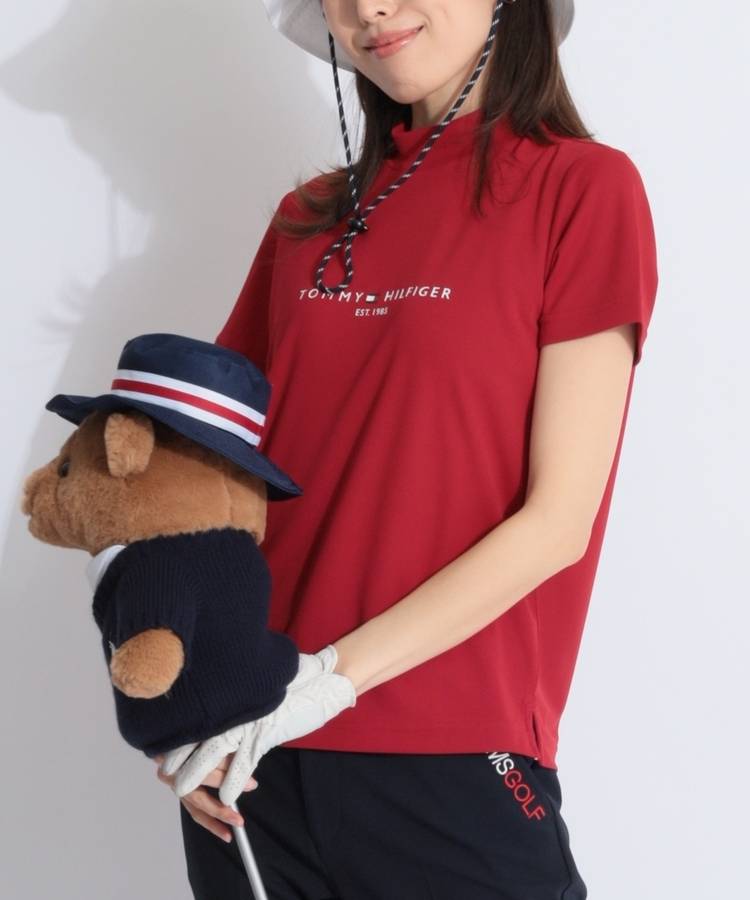 TH 【UV吸水速乾】バックネックトリコロール半袖カノコモックネックカットソー