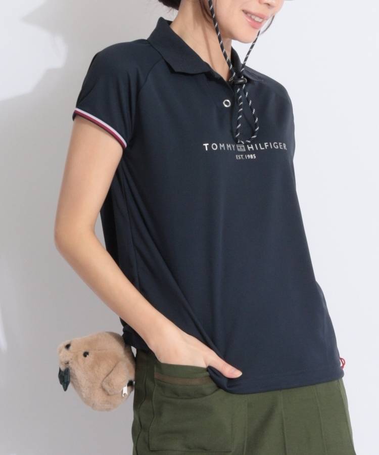 TH 【UV吸水速乾】フロントシルバーロゴフレンチスリーブポロシャツ
