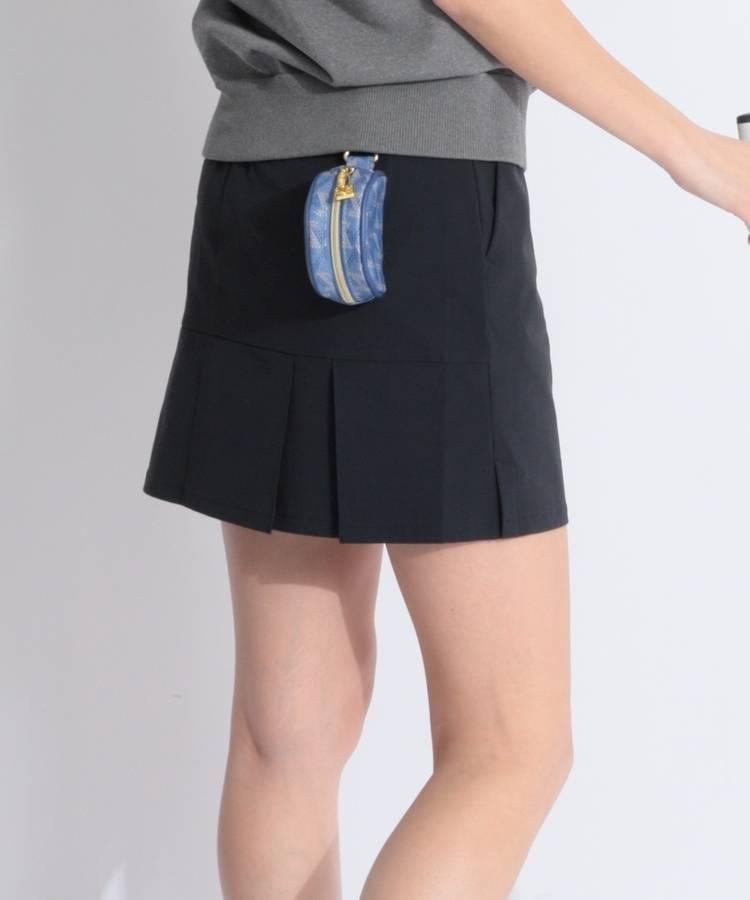 DE 【UVカット】一体型ペチパンツ付きバックプリーツスカート