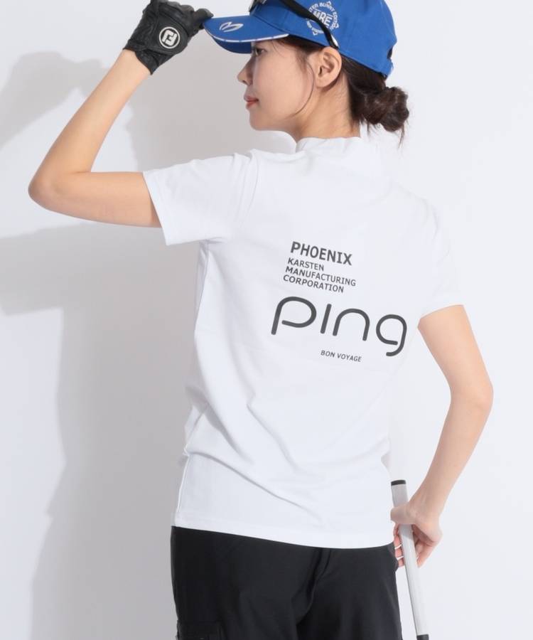 PN 【リサイクル】ビッグロゴプリントモックネック半袖カットソー