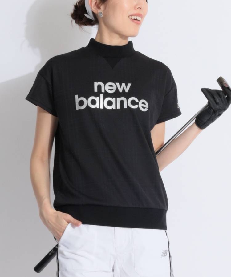 NB 【UV】ジャガードチェックリブモックネック半袖カットソー