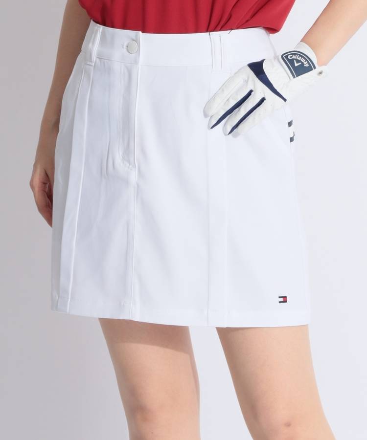 TH 【ストレッチ】バックロゴプリントツイルスカート
