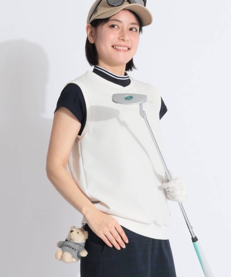 BE 【撥水ストレッチ】サイドジップクロスVネックベスト