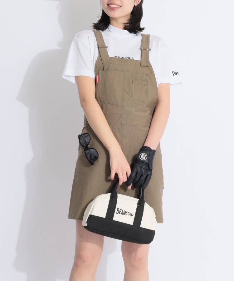 RO 【ストレッチ撥水】ワッシャーナイロンオーバーオールスカート