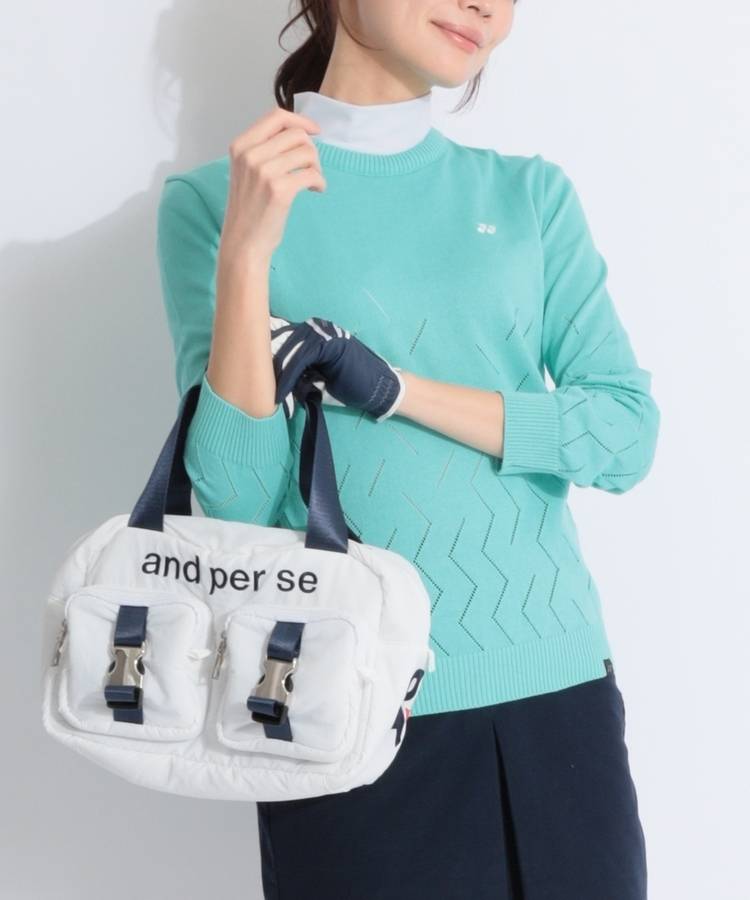 YX ハシゴメッシュラインクルーネックニット