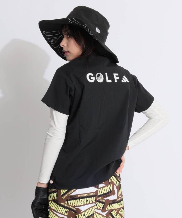 AG バックプリントシースルー半袖ポロシャツ