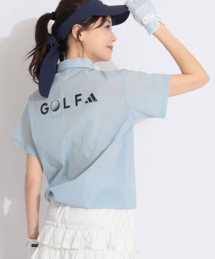 AG バックプリントシースルー半袖ポロシャツ