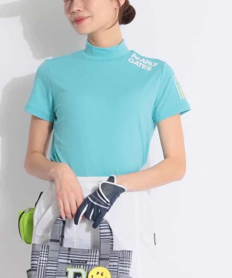 PG スリーブロゴモックネック半袖カットソー