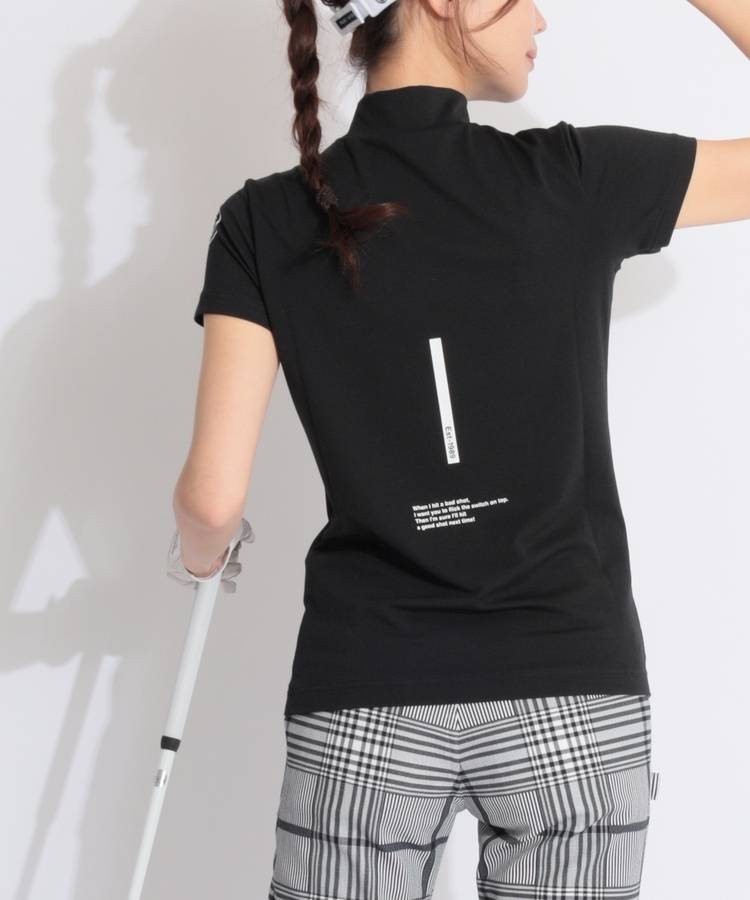 PG 【ストレッチ】スリーブロゴモックネック半袖カットソー