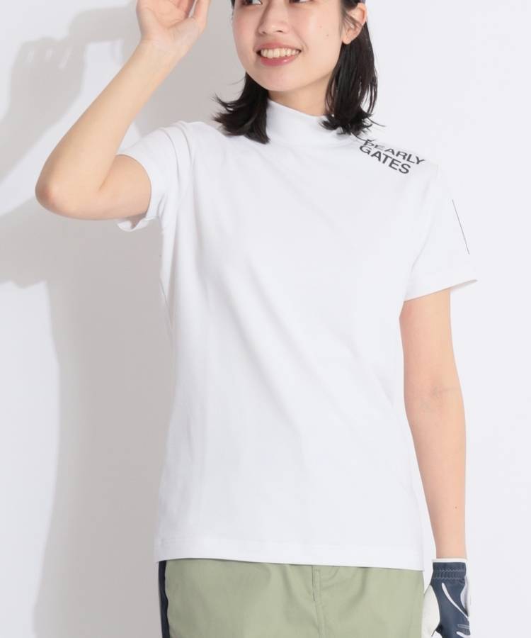 PG スリーブロゴモックネック半袖カットソー