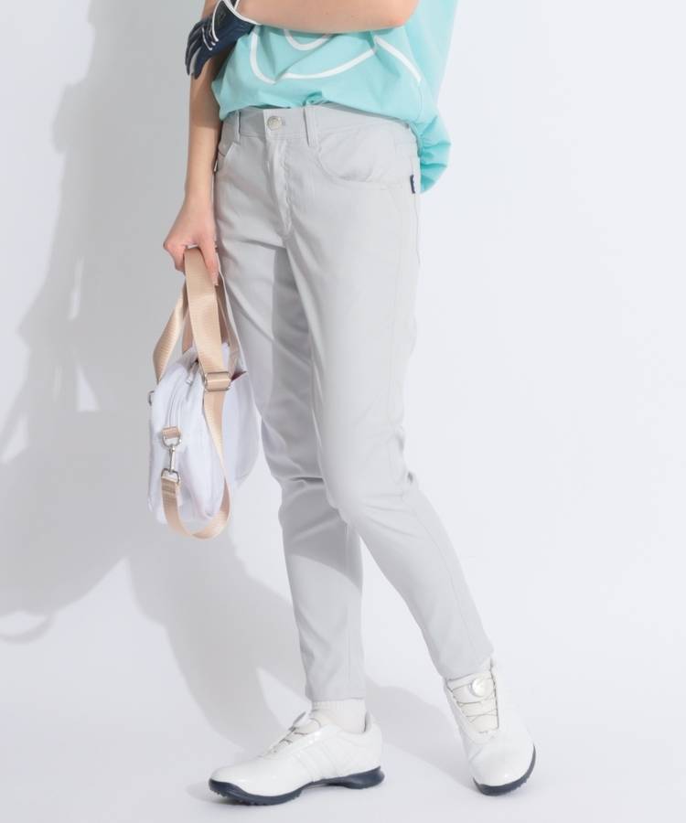 FG 【撥水ストレッチ】バックウエストロゴシンプルスリムパンツ