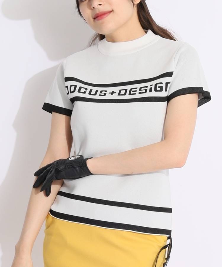 DC フロントロゴモックネックニット半袖カットソー