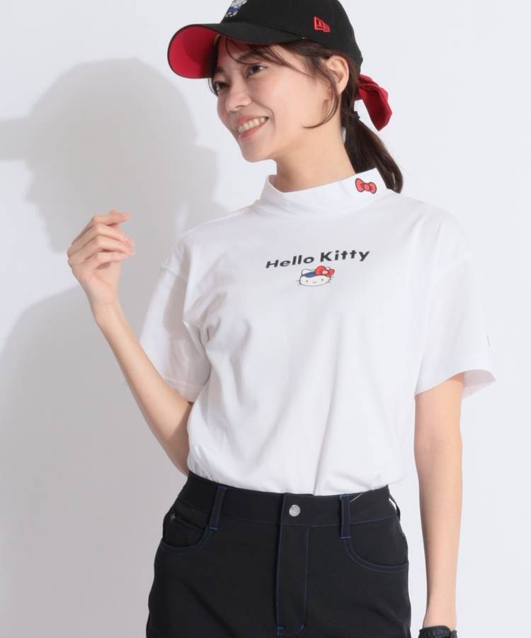 NE 【HelloKitty】【速乾UV】キティちゃんモックネック半袖カットソー(ホワイト)