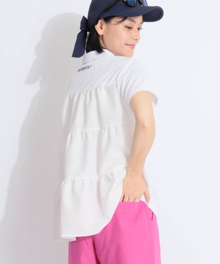 BE バックティアード半袖ポロシャツ