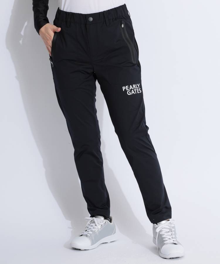 PG 【ストレッチ】異素材切替ロゴテーパードパンツ
